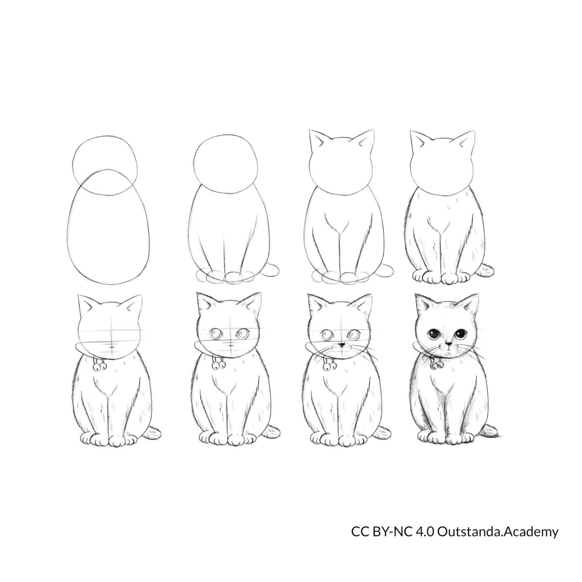 draw a cat all steps